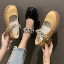 Shining Crystal Mary Jane Shoes for Women Platform Chunky An