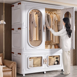 85-105cm Foldableable Adult Wardrobe Simple Wardrobe Clothes Storage Cabinet Kidsren's Toy Storage Box Storage Cabinet