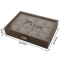 Retro version] Spot black walnut wooden silk cotton pillow 12-bit watch storage collection display box packaging gift box