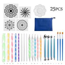 Cross-border tools 25-piece set polka dot embellishment stick indentation pencil bag coloring pill stick painting template