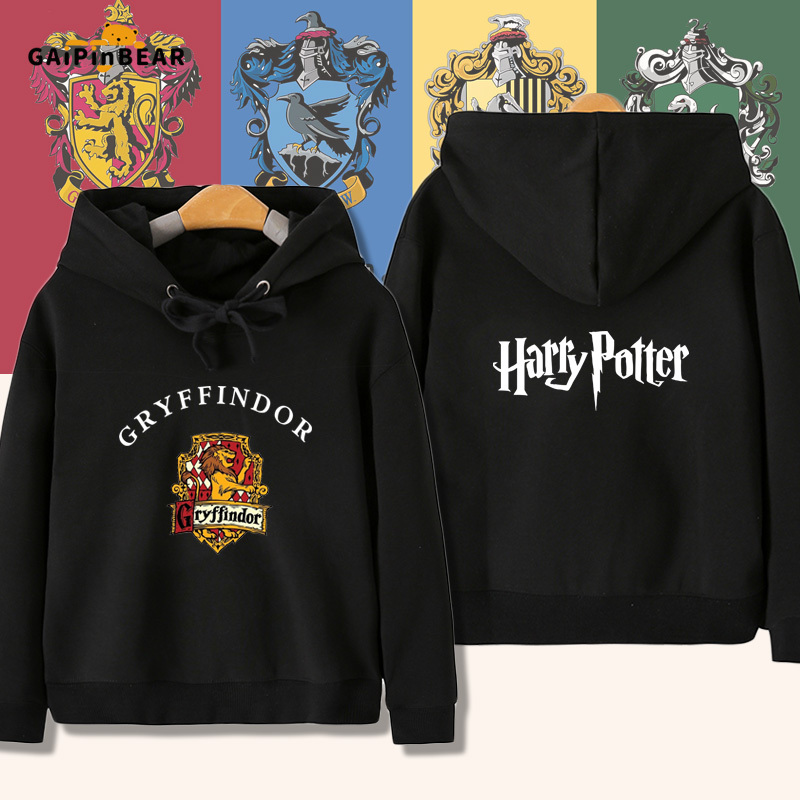 Harry Potter Gryffindor Slytherin Co-Branded Hooded Sweatshirt for Boys and Girls, Spring and Autumn Student Hoodie Top