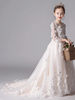 Girls' Dress, Children's Princess Dress, Birthday Flower Girl Wedding Dress, Little Host's Stunning Piano Performance Dress, Runway Show with Train