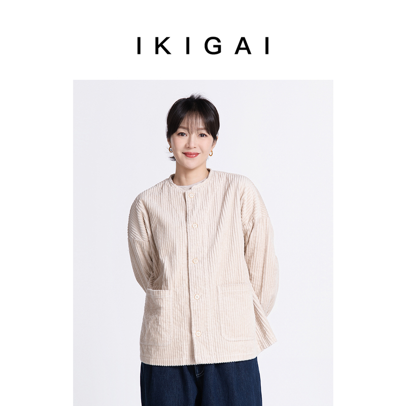 Ikigai Retro Versatile Thick Corduroy Loose Shoulder-Drop Jacket Ikigai Retro Versatile Thick Corduroy Loose Shoulder-Drop Jacket
