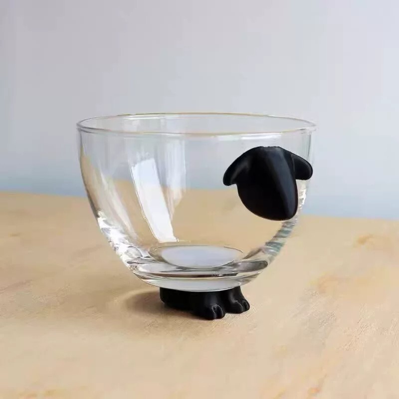 Japanese-Style Limited Edition Black Sheep 3D Glass Bowl, Instagram-Worthy High Aesthetic Value, Household Breakfast Dessert Bowl, Tableware, Gift Japanese-Style Limited Edition Black Sheep 3D Glass Bowl, Instagram-Worthy High Aesthetic Value, Household Breakfast Dessert Bowl, Tableware, Gift