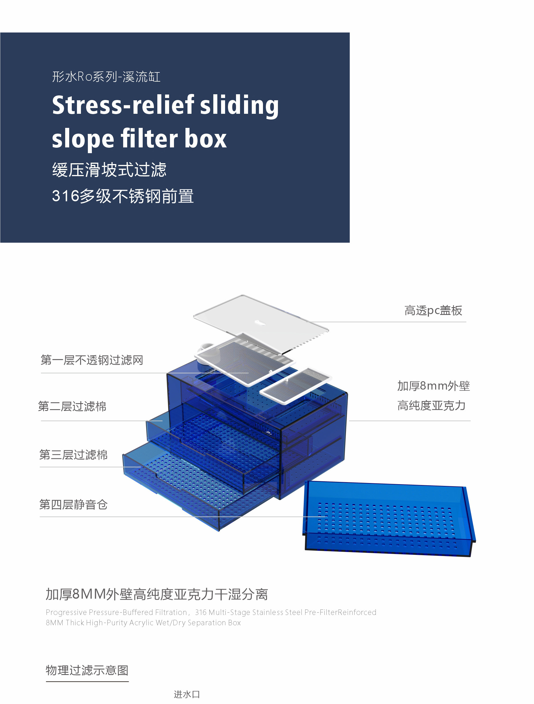 形水鱼缸溪流缸金鱼缸岩板鱼缸Shape water Ro系列圆角鱼缸金鱼缸 detail 17