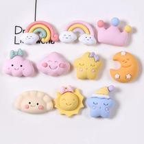 20 Pcs New Cute Mini Cartoon Rainbow Clouds Moon Flatback Re