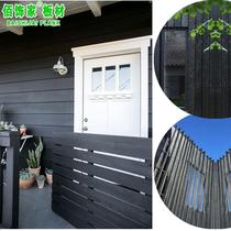 Black carbon board cracked deep carbonized wood board background wall decorative board ceiling board stair tread board billboard fire board