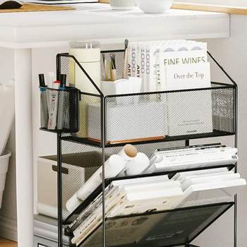 Small storage hanging desktop pen bucket stationery creative pen holder pen wall hanging metal storage box