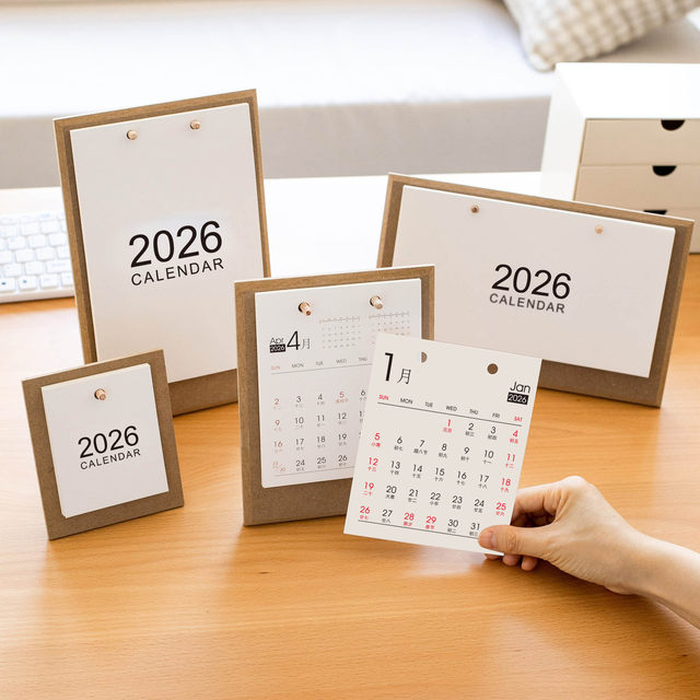 2026 Desk Calendar Creative Office Ornaments Desktop Simple Wooden Detachable Calendar Nordic Calendar Ins Style