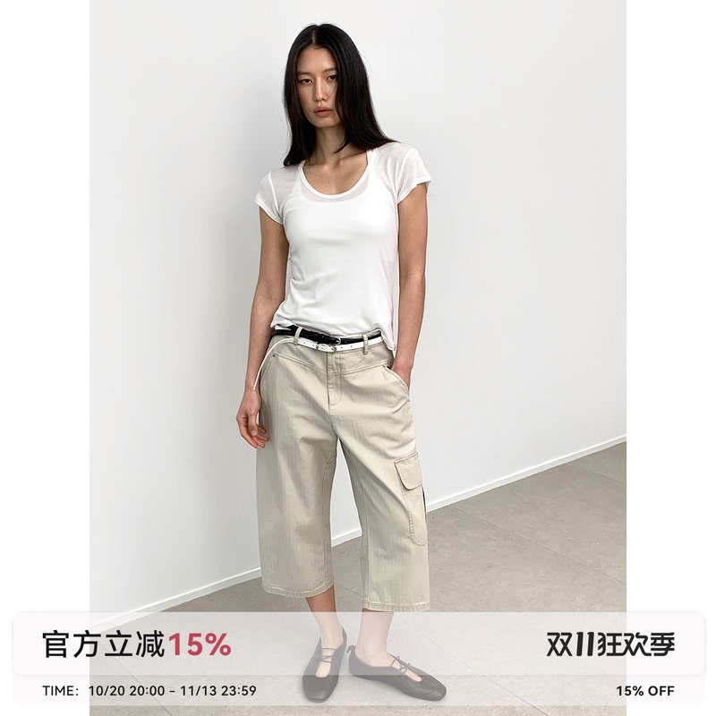 Unvvork Washed Workwear Unisex Casual Pocket Cropped Pants Unvvork Washed Workwear Unisex Casual Pocket Cropped Pants