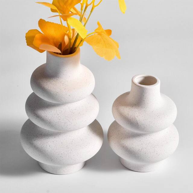 Plastic Simple New Style Frosted Gourd Imitation Ceramic Vase for Bedroom and Dining Room, Special for Wedding, Classic Internet Celebrity Vase