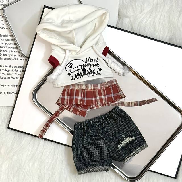 Doll Clothes Don'T Tease the Puppy 20cm Cotton Doll Outfit American Retro Doll Clothes Cute Plush Toy