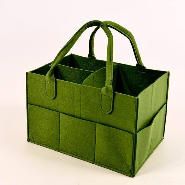 Portable Diaper Felt Storage Bag, Large Capacity Tote Bag, Multi-Compartment Storage Bag for Baby Diapers and Toys for Outings