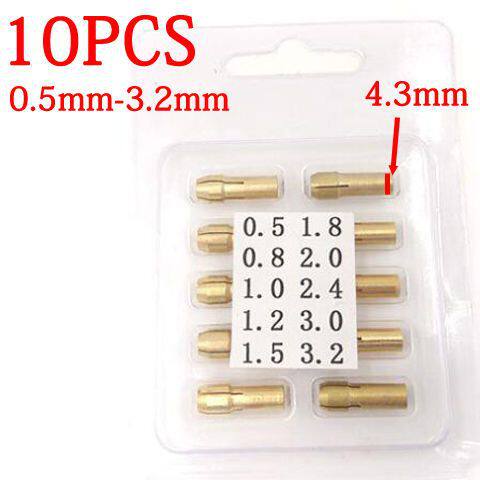 Special Copper Chuck for Electric Grinder, Replaceable Electric Grinder Chuck with Four-Leaf Spring, Electric Grinder Engraving Pen Accessories 0.3-3.2mm