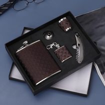 Manufacturers portable stainless steel flask set with wine glass and funnel can be customized