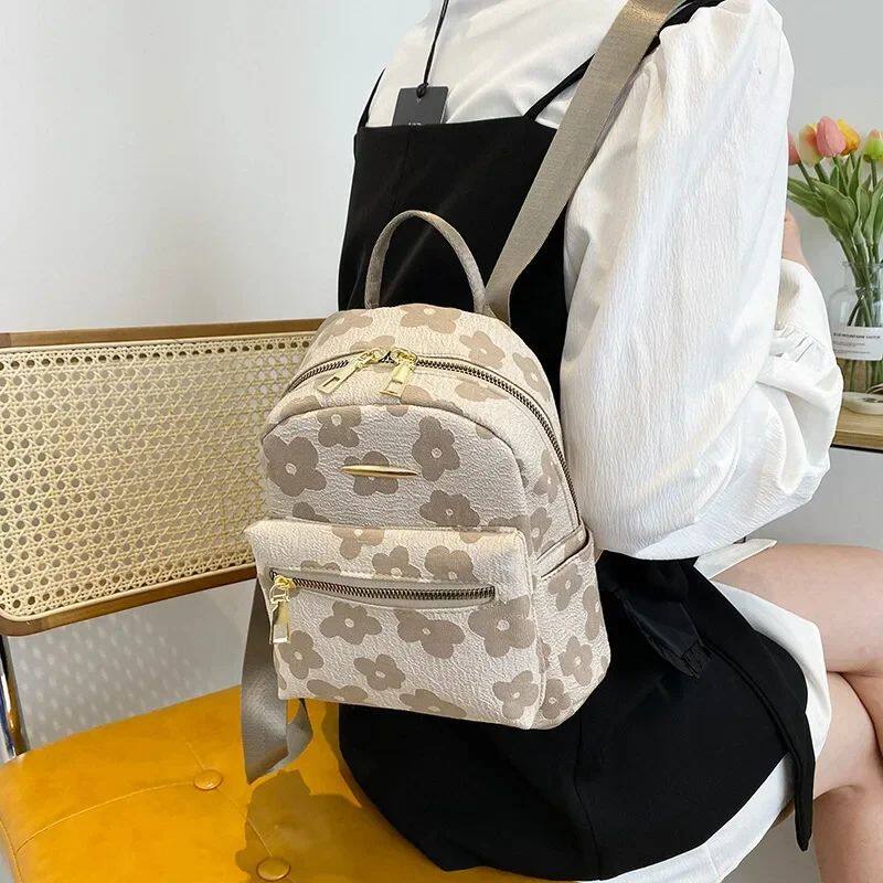 рюкзак pu leather shoulder mini small backpack multi-function ladie No brand