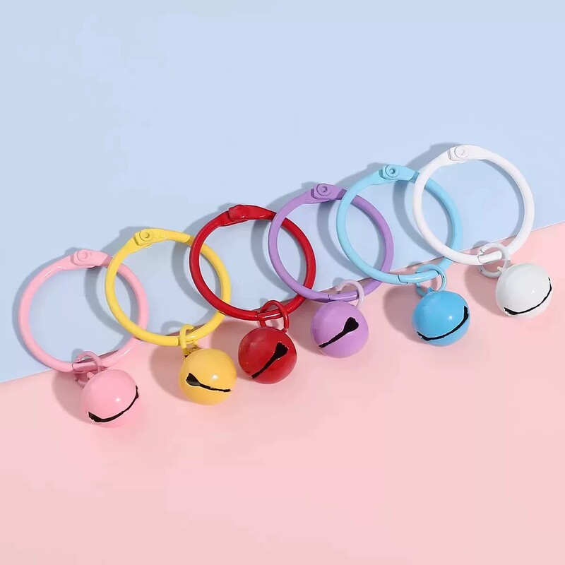Colorful Painted Key Ring Bell Pendant DIY Creative Keychain Student Backpack Decoration Accessory Small Bell