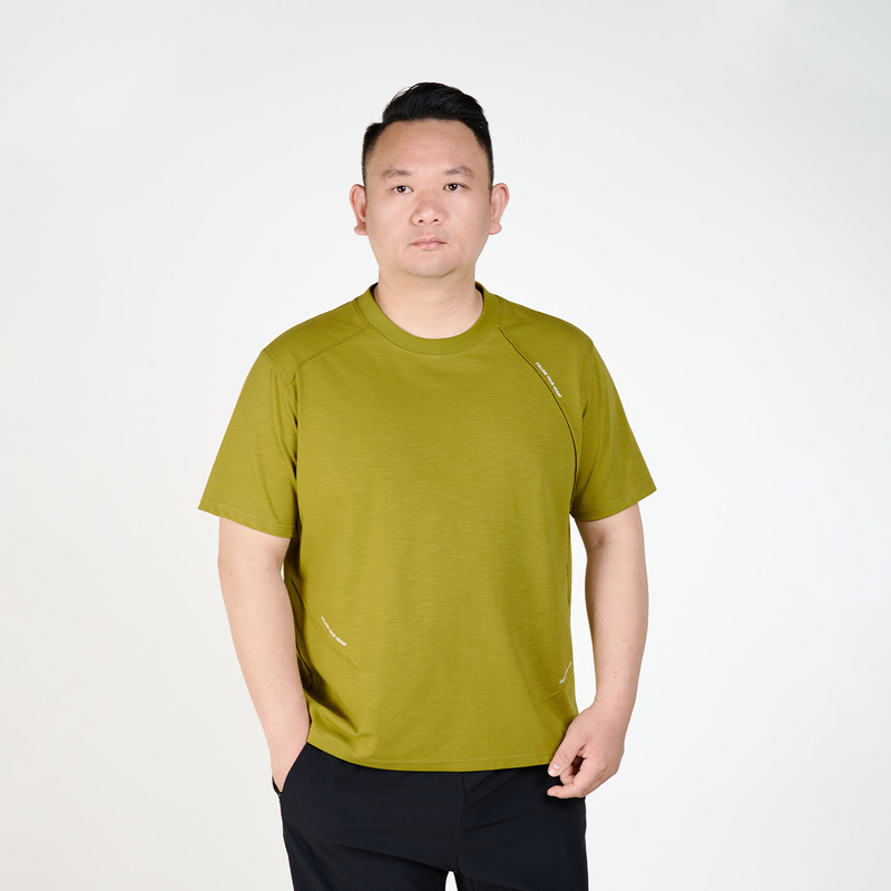 Lao Zhou Plus Size [Ice Spring] Ice-Feel Cotton Printed Three-Dimensional Diagonal Men's Summer Loose Quick-Drying T-Shirt 9436