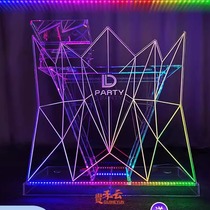 Box DJ table acrylic dj table bar light-emitting LED rotating base audio shelf ktv tune direct sales