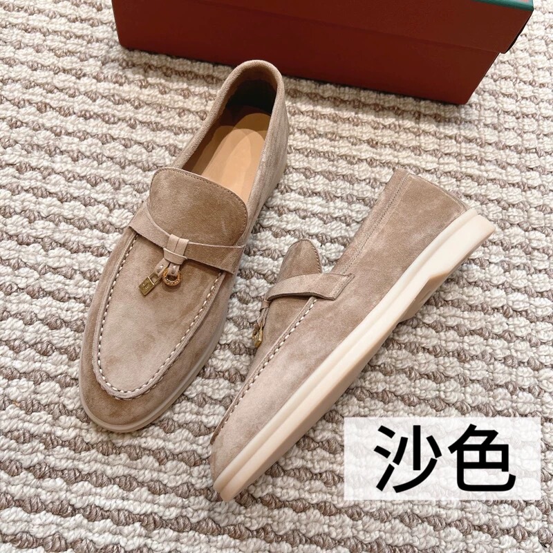 Pure Source Lp Soft-Soled Genuine Leather Cashmere Loafers, British Style Comfortable Flat Slip-On Lazy Shoes, Old Money Style Women's Shoes
