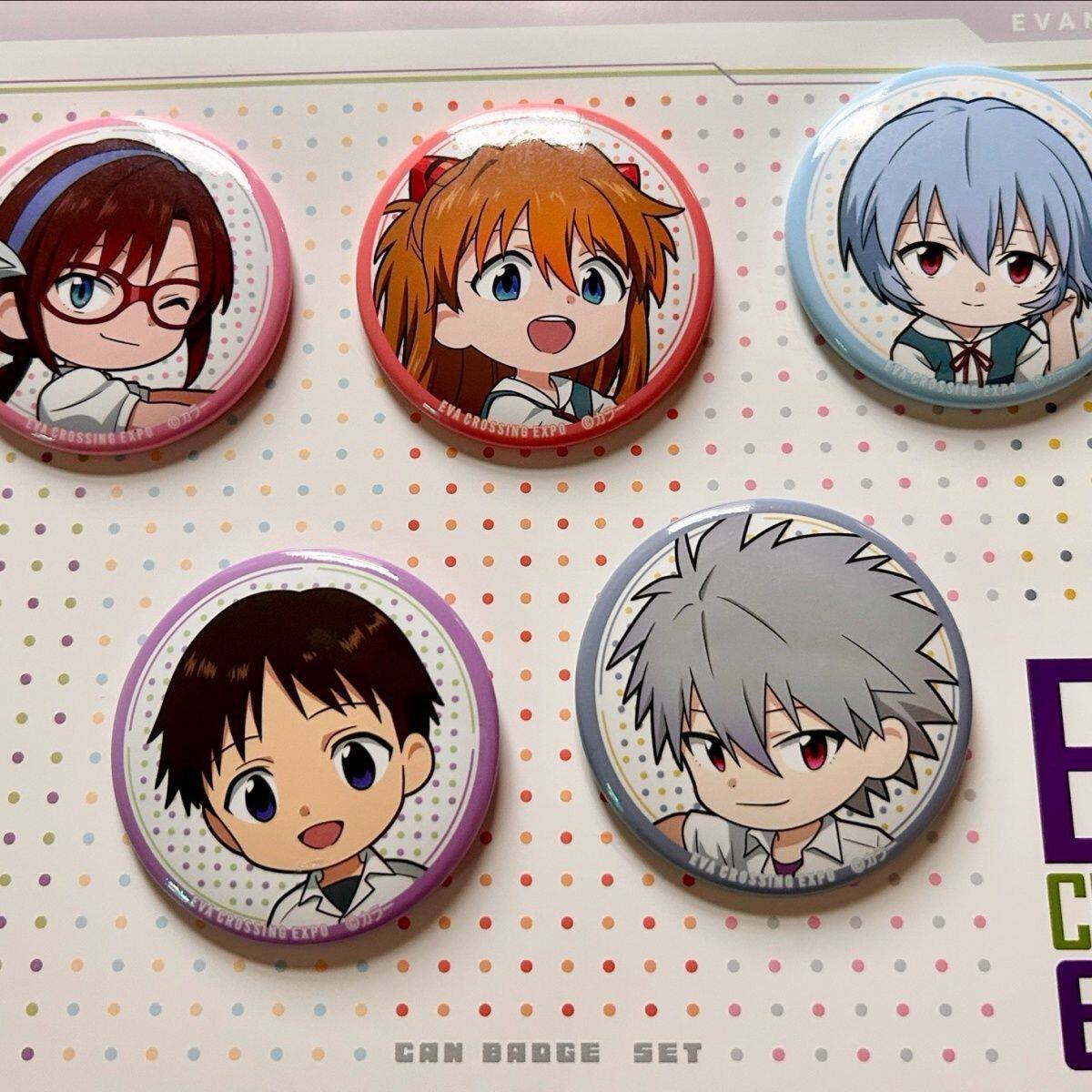 In Stock: Neon Genesis Evangelion Eva Roppongi Limited Edition Polka Dot Badge - Rei Ayanami, Asuka