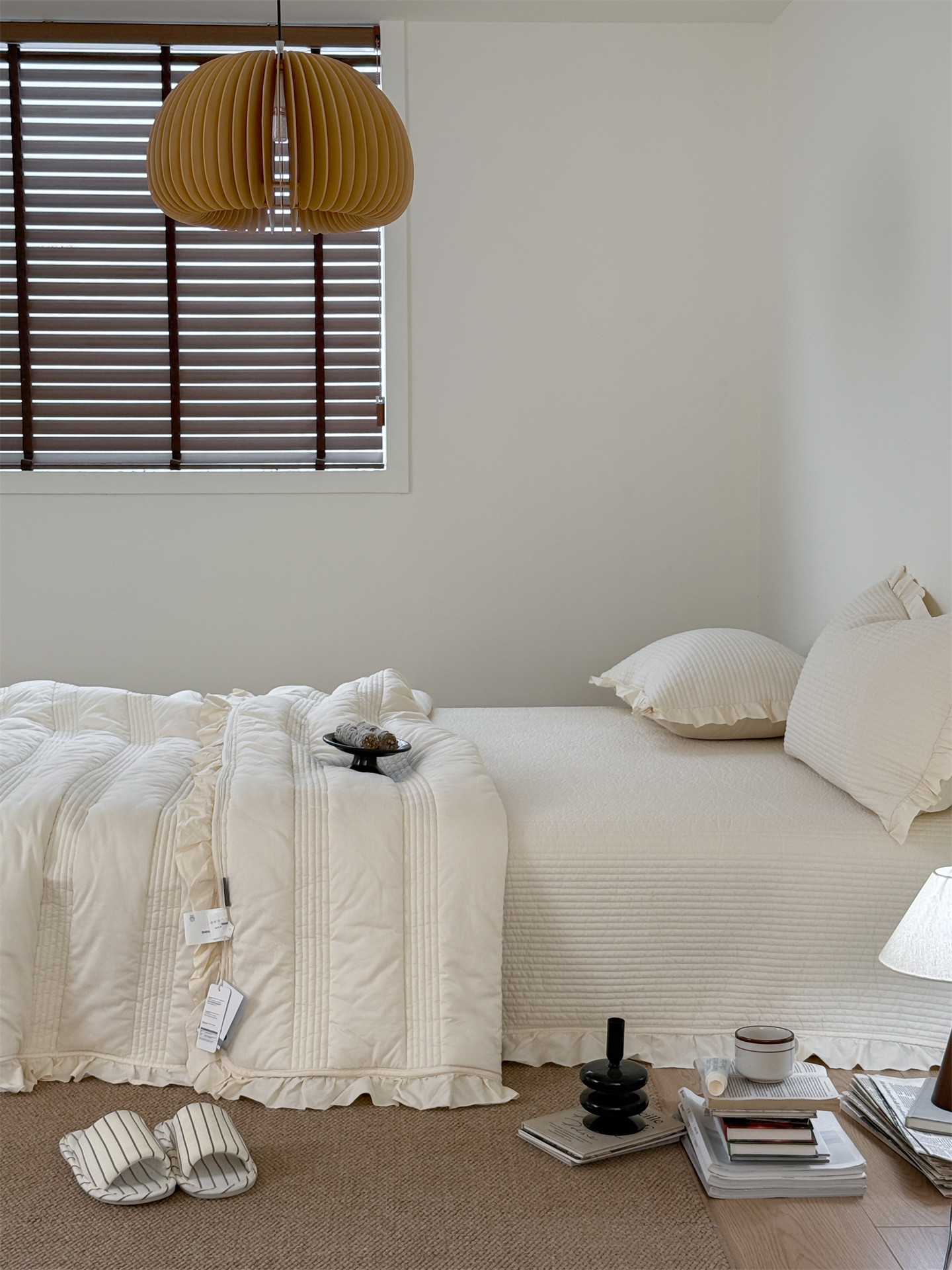 Корейский комплект постельного белья из чистого хлопка 60 нитей, простой однотонный покрывал трех предметов, свежее стеганое одеяло четыре предмета