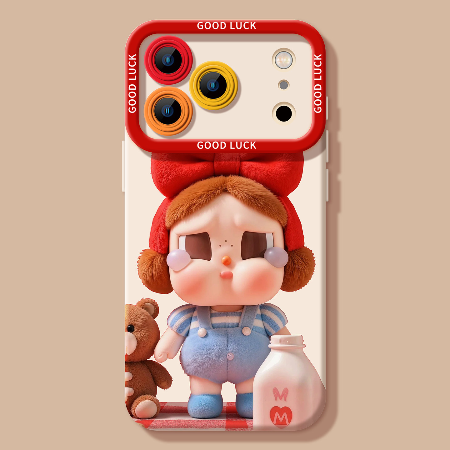 Orange Plush Crying Baby Phone Case For Iphone Protective Cover_voghion.com