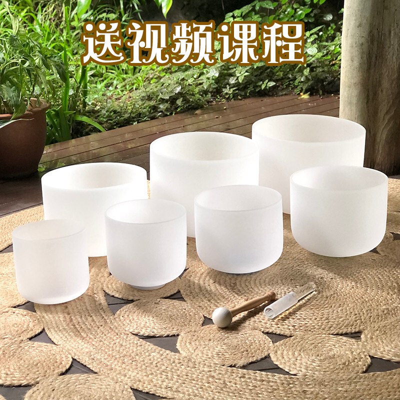 Brother Wang's Crystal Singing Bowl Set for Yoga Meditation, Sound Therapy, and Stress Reduction