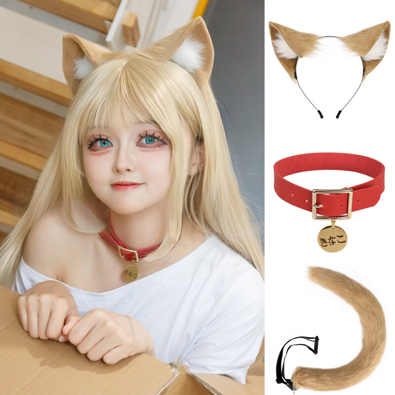 40 Original Cat Girl Cosplay Cat Ears and Tail Set, Realistic Cat Girl Paradise Soybean Powder Ears, Cat Ear Headband Accessories 40 Original Cat Girl Cosplay Cat Ears and Tail Set, Realistic Cat Girl Paradise Soybean Powder Ears, Cat Ear Headband Accessories
