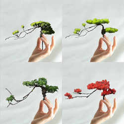 Artificial Welcoming Pine Tree, Beauty Pine Branches and Leaves, Bendable Accessories, Bonsai Ornaments, Potted Plants, Fake Flowers, Decorations, Green Plants