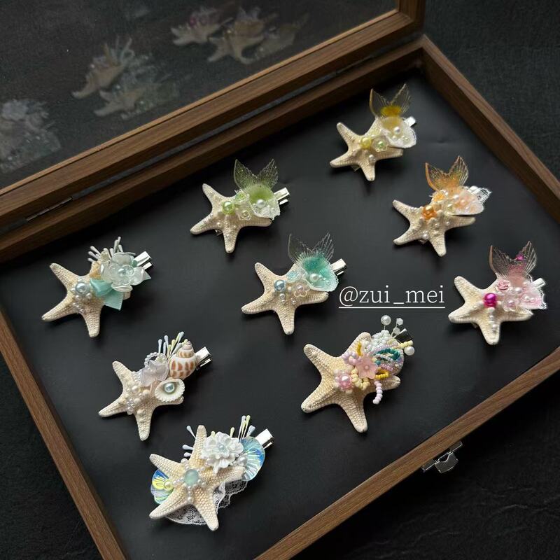 Original Design Ocean Style New High-End Black Seaside Vacation Pearl Shell Starfish Hairpin Hair Clip Cute for Girls Original Design Ocean Style New High-End Black Seaside Vacation Pearl Shell Starfish Hairpin Hair Clip Cute for Girls