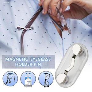 Magnetic Badge Holder, Earphone Cable Clip, Glasses Clip, Creative Gadget, Brooch Pin