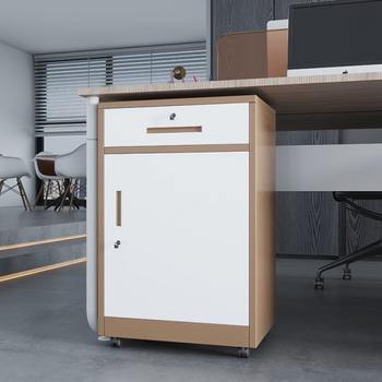 Office table movable cabinet storage cabinet small cabinet iron file cabinet mobile low cabinet with lock drawer cabinet storage under