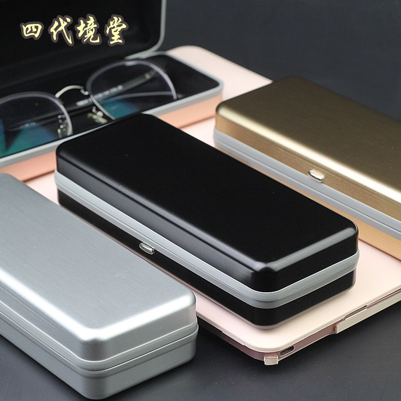 Japanese Aluminum Retro Artistic Large Frame Eyeglass Case Ins Harajuku Style Personalized Unisex Anti-Pressure Portable Glasses Case Japanese Aluminum Retro Artistic Large Frame Eyeglass Case Ins Harajuku Style Personalized Unisex Anti-Pressure Portable Glasses Case
