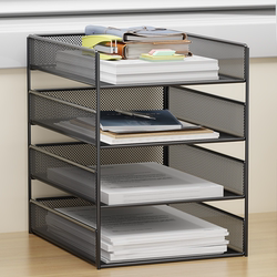 Desktop File Storage Rack Office Supplies Storage Basket Folder Information Rack Storage Organizer Box Layered Rack A4 File File Storage Rack Office File Column Desk Multi-Layer File Rack