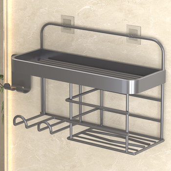 Bathroom hair dryer storage rack without punching hair dryer hanger face towel air duct support bathroom storage rack