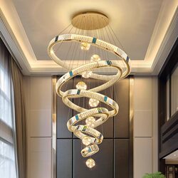 Villa Suspended Ceiling Chandelier, Light Luxury, High-End, Mezzanine, High Ceiling Crystal Chandelier, Duplex Floor Suspended Large Chandelier