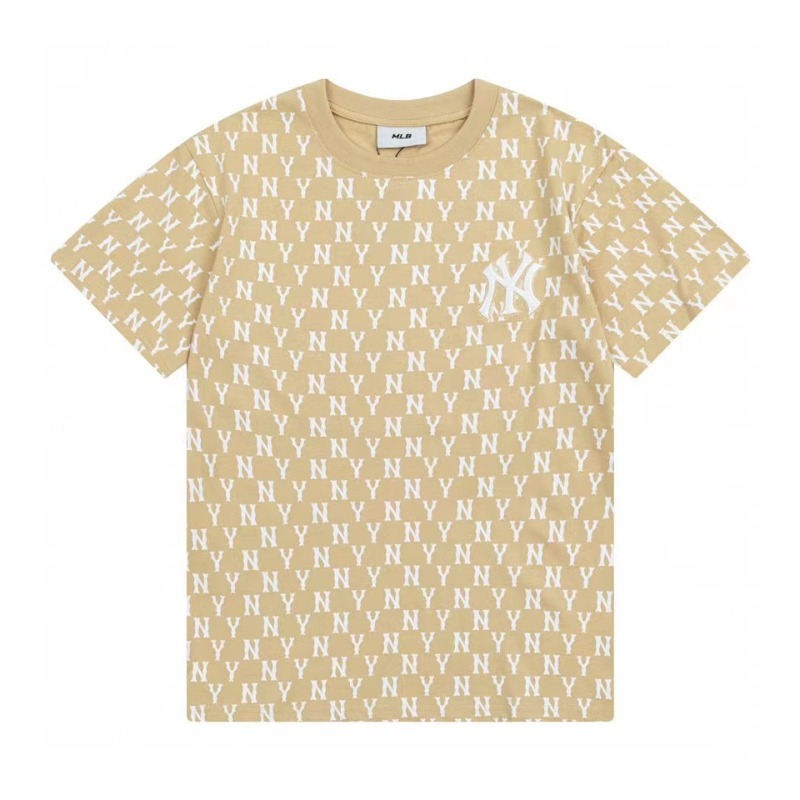 MLB官方 男女情侣复古老花T恤圆领短袖休闲时尚夏季3ATSM10短袖