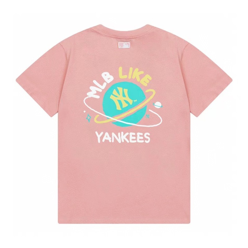 MLB官方 男女情侣T恤 LIKE系列印花短袖宽松休闲上衣3ATSE1223短袖