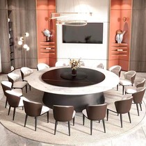 Hotel slate electric dining table round table hotel restaurant rotating induction cooker 15 private rooms 20 single hot pot large round table