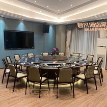 New Chinese-style hotel 2 2-meter dining table and chairs club electric round table rock plate 3-meter 20-person banquet box large round table