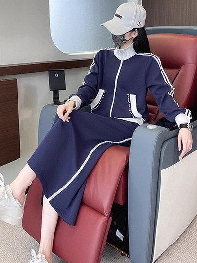 Veste, jupe, costume de sport à la mode printemps et automne, haut, tempérament 2025, style européen décontracté, ensemble deux pièces haut de gamme