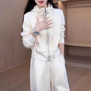 Korean Style Sweatshirt and Sweatpants Two-Piece Set, Casual Wear, European Fashion, 2025 Age-Reducing Sports Suit for Women, Autumn and Winter Style