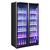 Star Freezer Full Screen Display Cabinet Air-cooled Frost-free Double Door Beer Cabinet Beverage Internet Celebrity KTV Refrigerated Fresh Cabinet