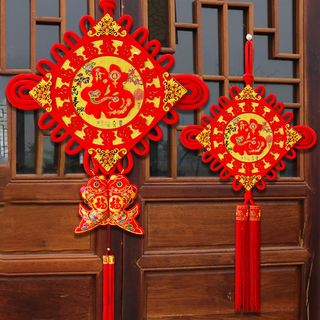 2025蛇年新年装饰 中国结 客厅福字壁挂板结新房春节挂件手工制作