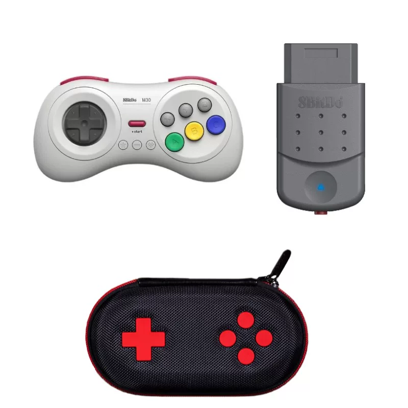 Пульт беспроводной геймпад 8BitDo M30 для Switch и PC, многофункциональный Bluetooth контроллер, адаптер для SFC, Sega MD, Saturn, PS1/PS2, конвертер для ретро-консолей