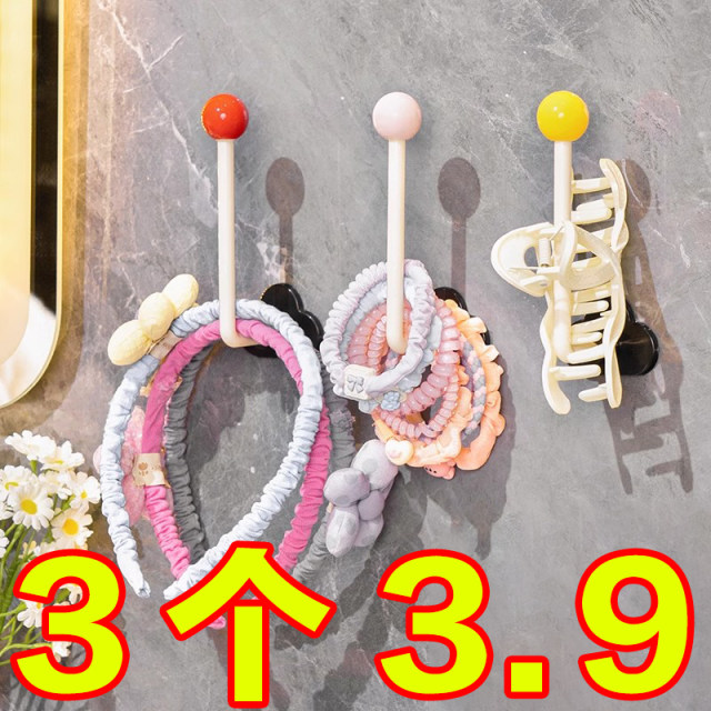 Bathroom hair ring storage wall-mounted hair rope rubber band headband headband hook hair accessories grab clip hair clip wall rack