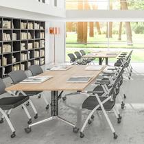 Folding conference table removable splicing combination long table multi-functional office desk retractable long table training table and chairs