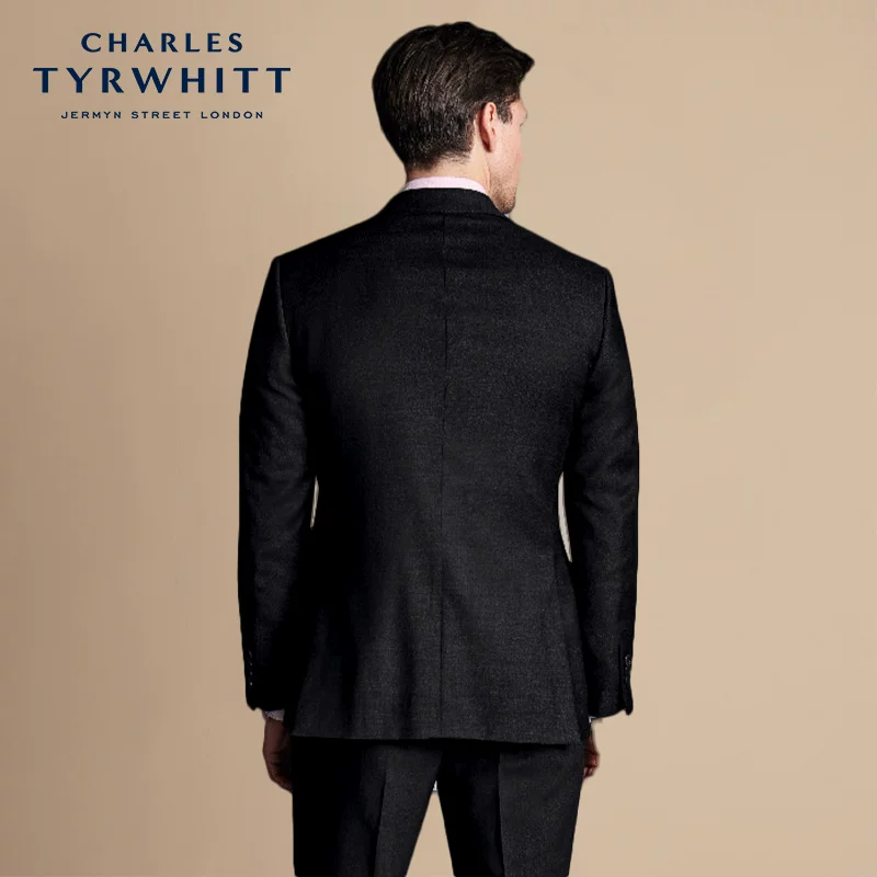 CHARLES TYRWHITT Черный классический костюмный пиджак, приталенный