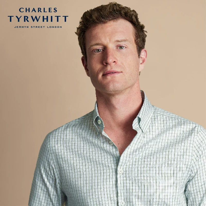 [BRAND CHARLES TYRWHITT] Рукоять пистолета, рубашка, Slim Fit